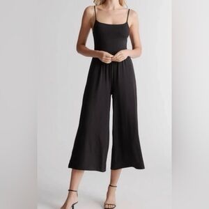 Quince Wide Leg Tencel Jersey Black Women's Jumpsuit